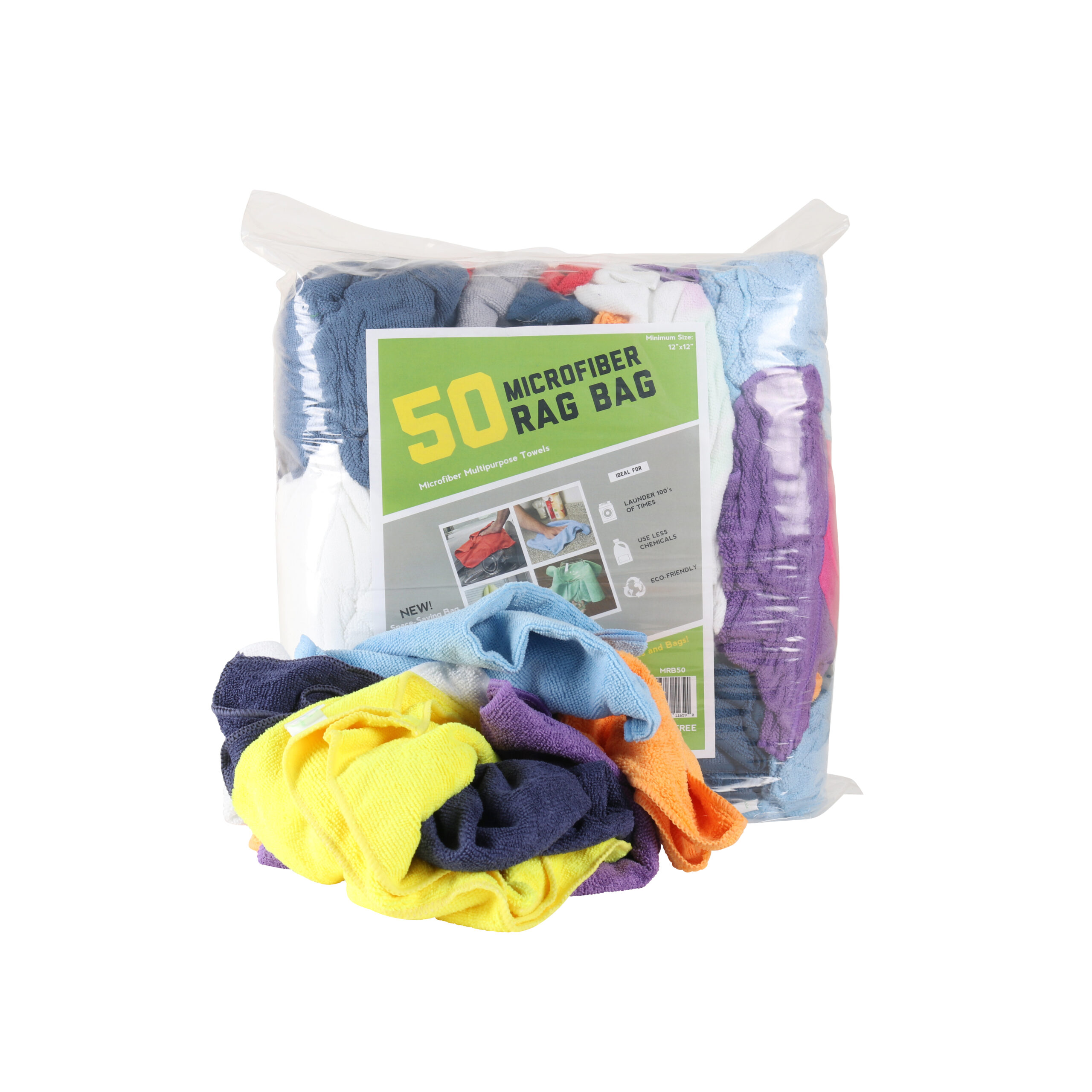 Terry Cloth Wash Rags - 12 x 12 - Blue - Cleaning Rags - 30 Cases