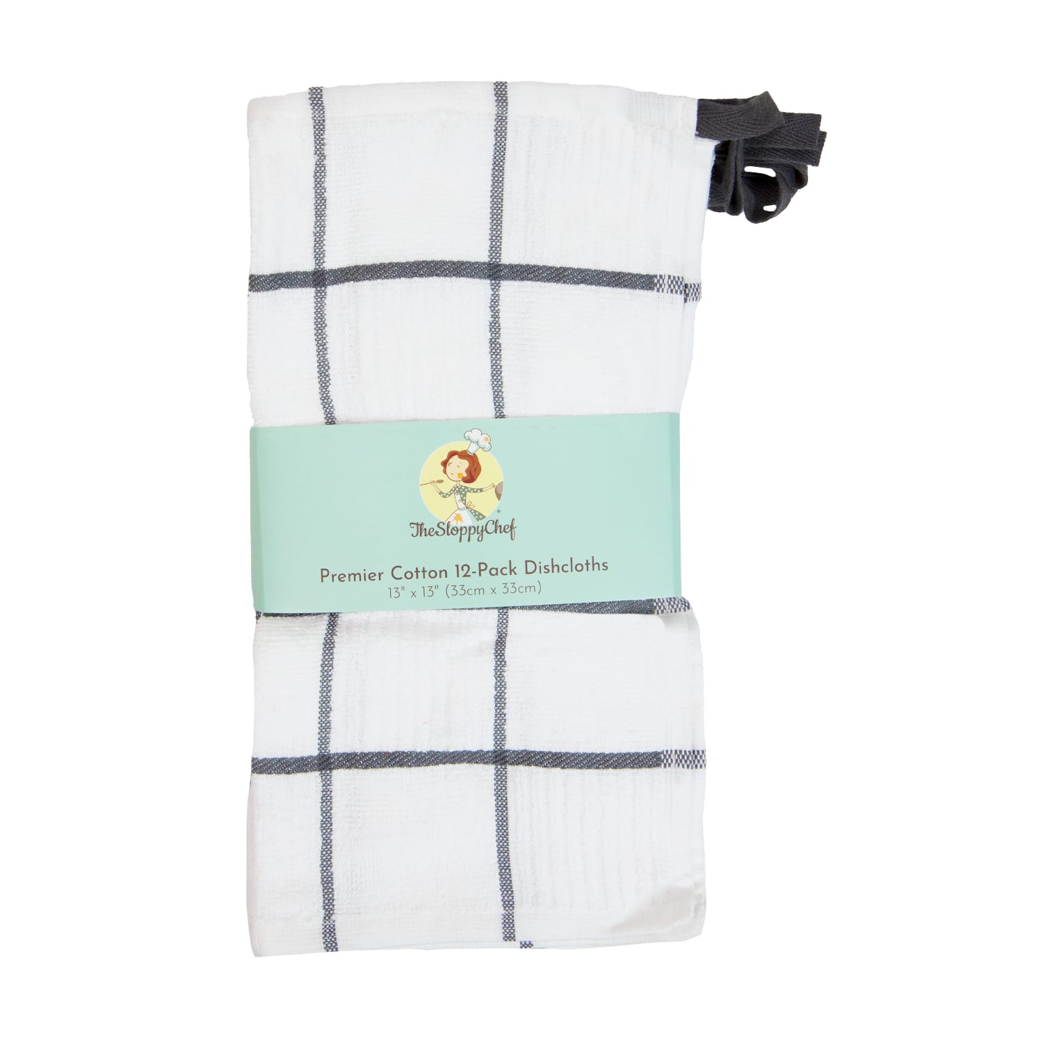 Sloppy Chef Herringbone Kitchen Tea Towels - (Pack of 12) 100