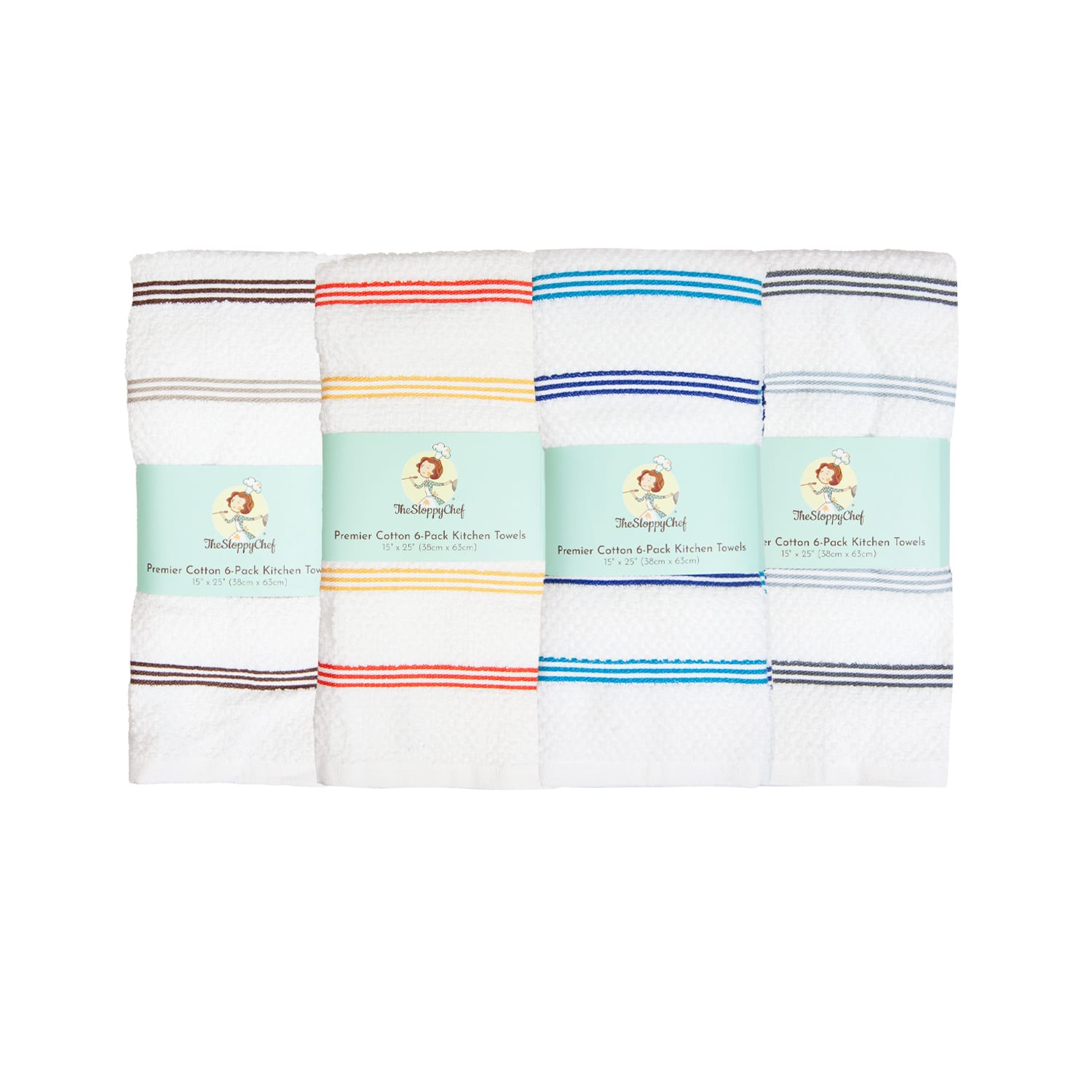 6 Pack of Premier Kitchen Towels: 15 x 25, Cotton, Popcorn Pattern