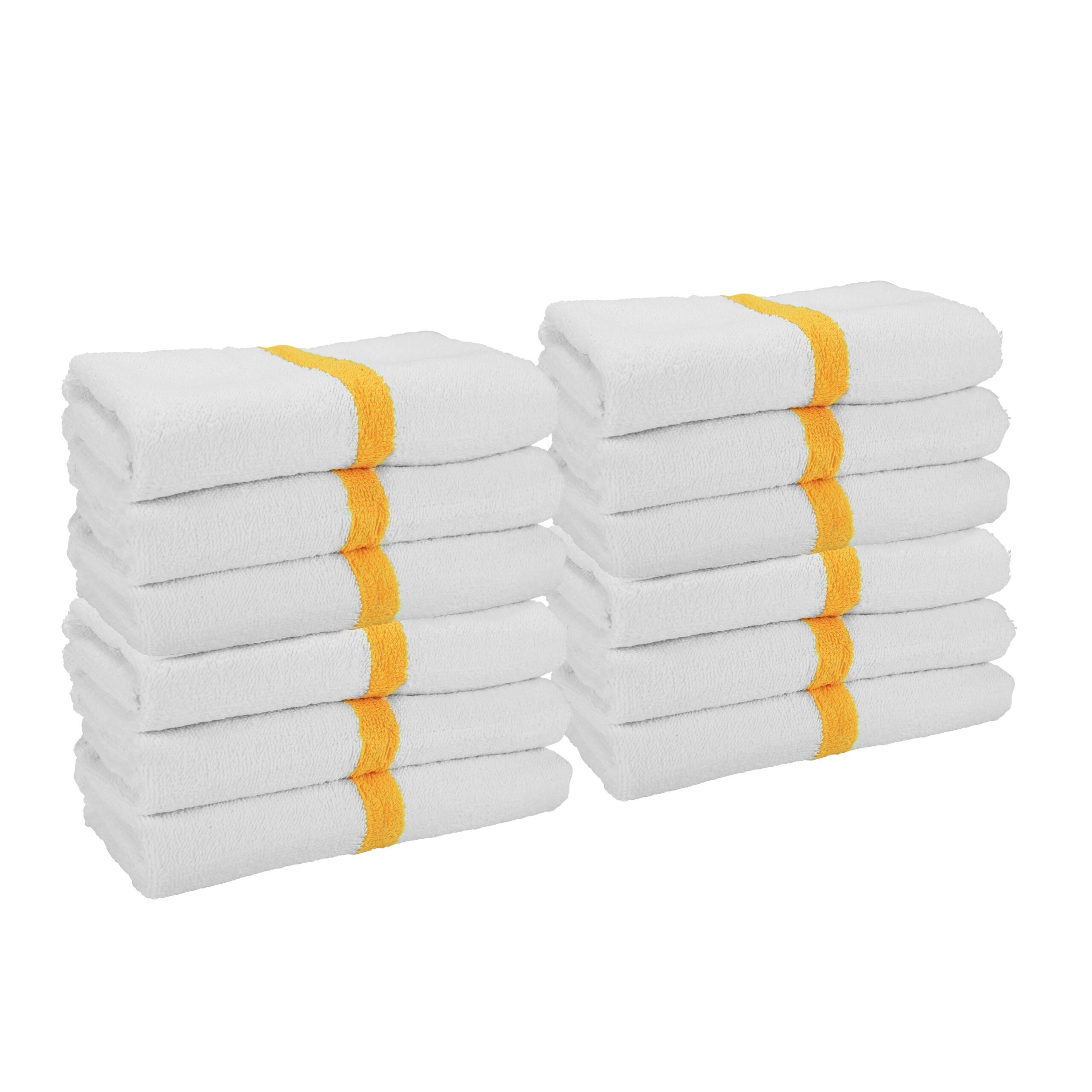 6 Pack of Gym Power Bath Pool Towels Striped Color Options 22 X 44